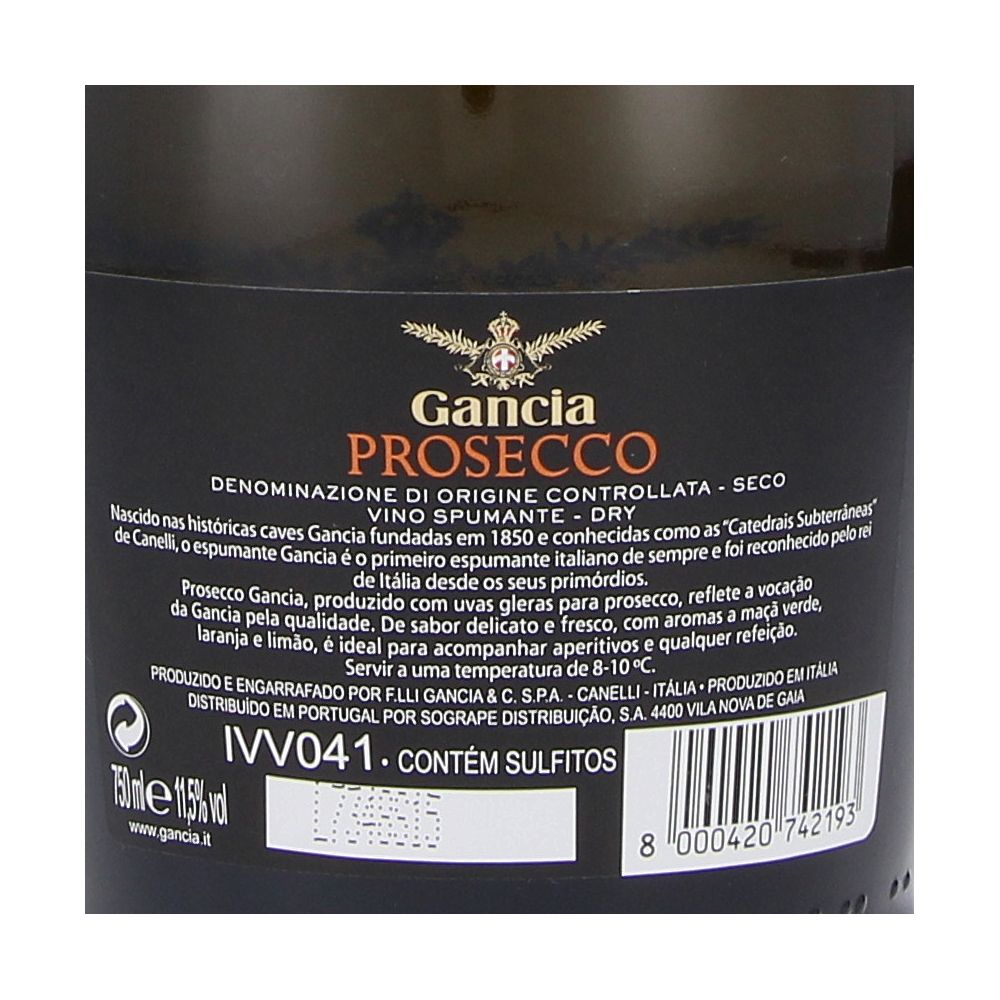  - Gancia Prosecco Brut Sparkling Wine 75cl (2)