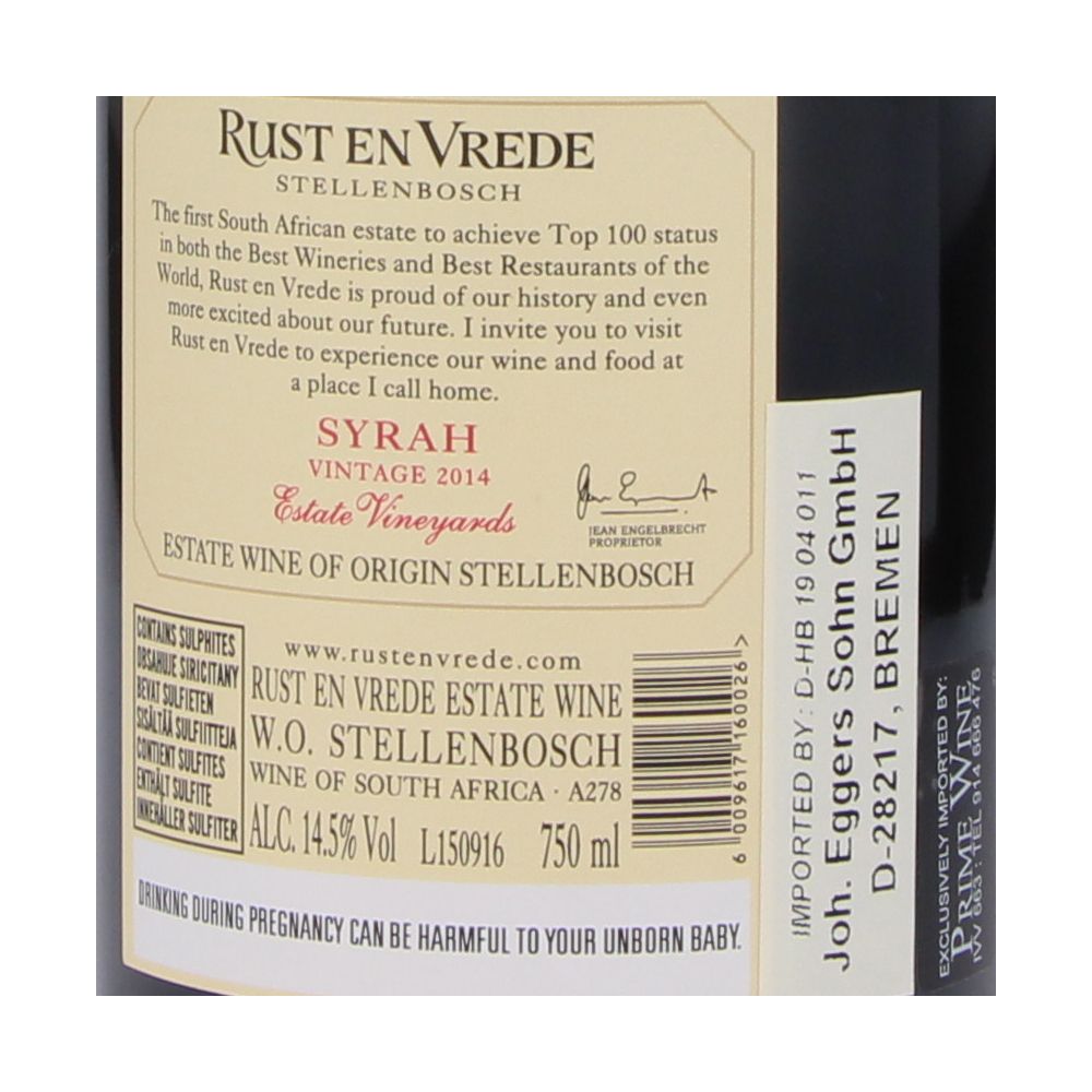  - Rust En Vrede Syrah Estate Vineyards Red Wine 2016 75cl (2)