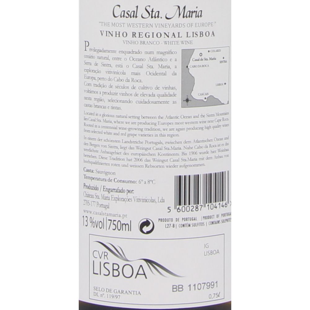  - Casal Sta Maria Sauvignon Blanc White Wine 75cl (4)