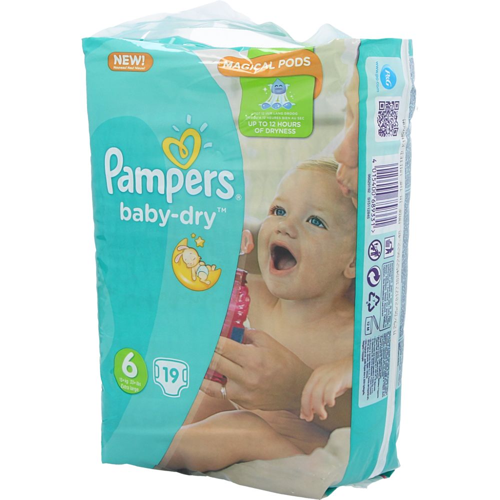  - Pampers Baby Dry Nappies Xtra Large +15 Kg 19 pc (1)