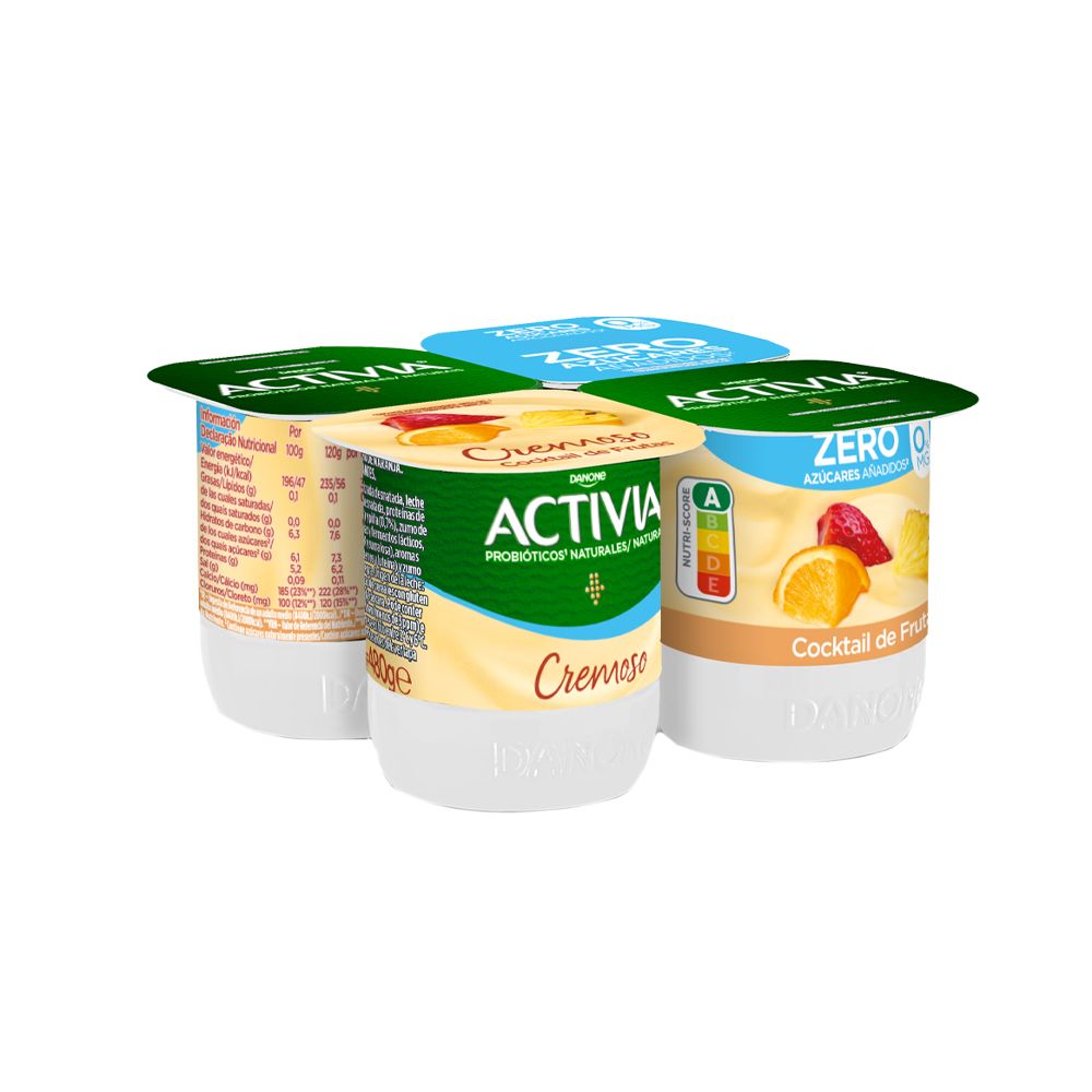  - Activia Creamy 0% Fat Fruit Cocktail Yoghurt 4x120g (1)
