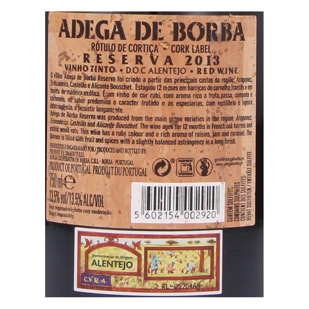  - Borba Reserva Cork Label Red Wine 75cl (2)
