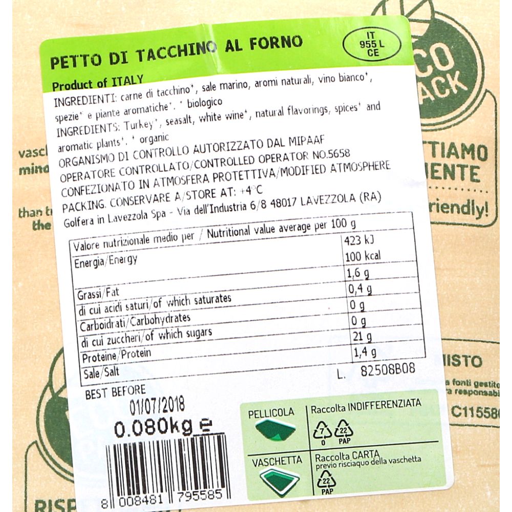  - Cosibio Organic Turkey Breast Slices 80g (2)