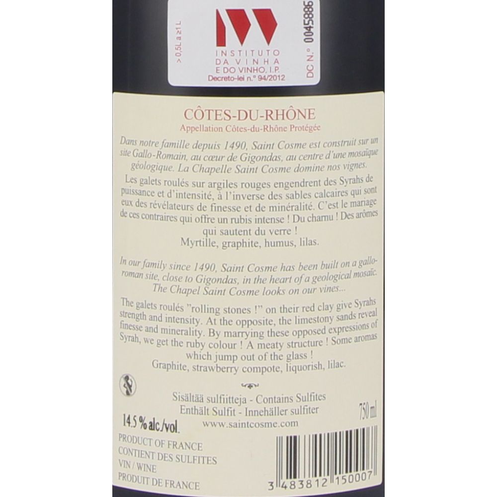  - Vinho Saint Cosme Cotes-Du-Rhone Tinto 75cl (2)