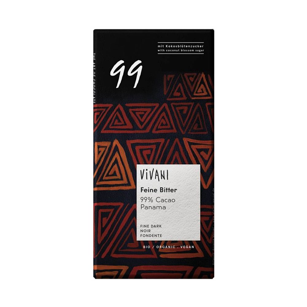  - Venchi Organic 99% Cocoa Dark Chocolate Bar 80 g (1)