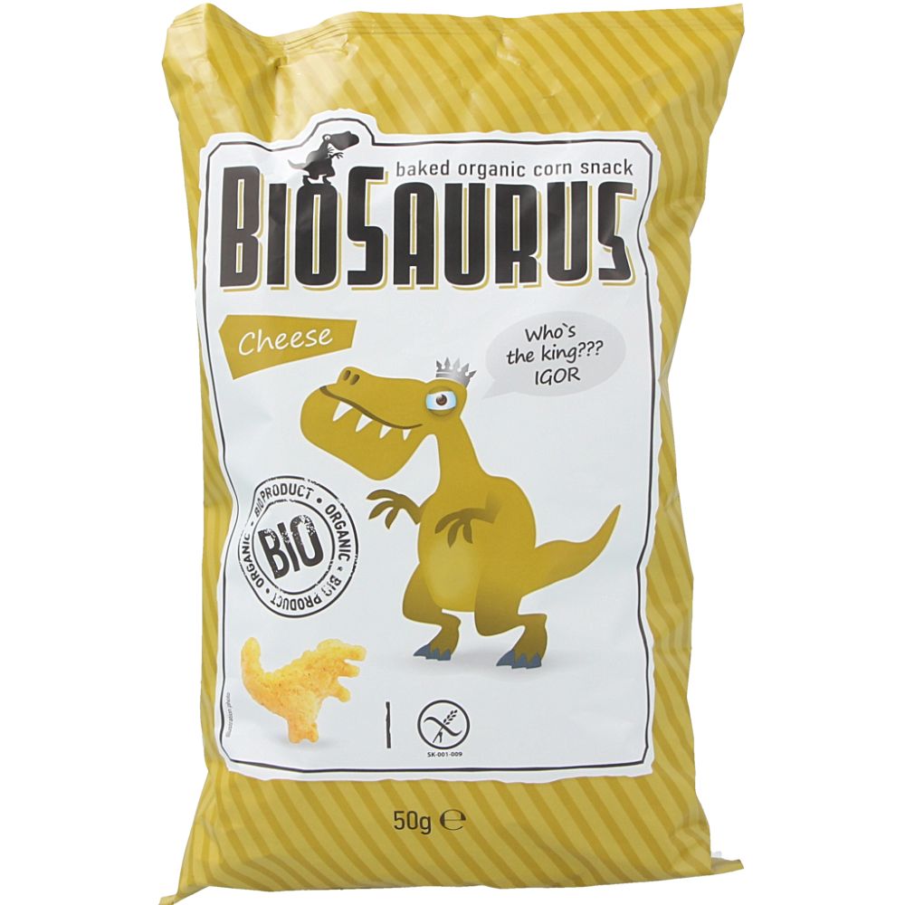  - Biosaurus Baked Organic Corn Snack Cheese 50 g (1)