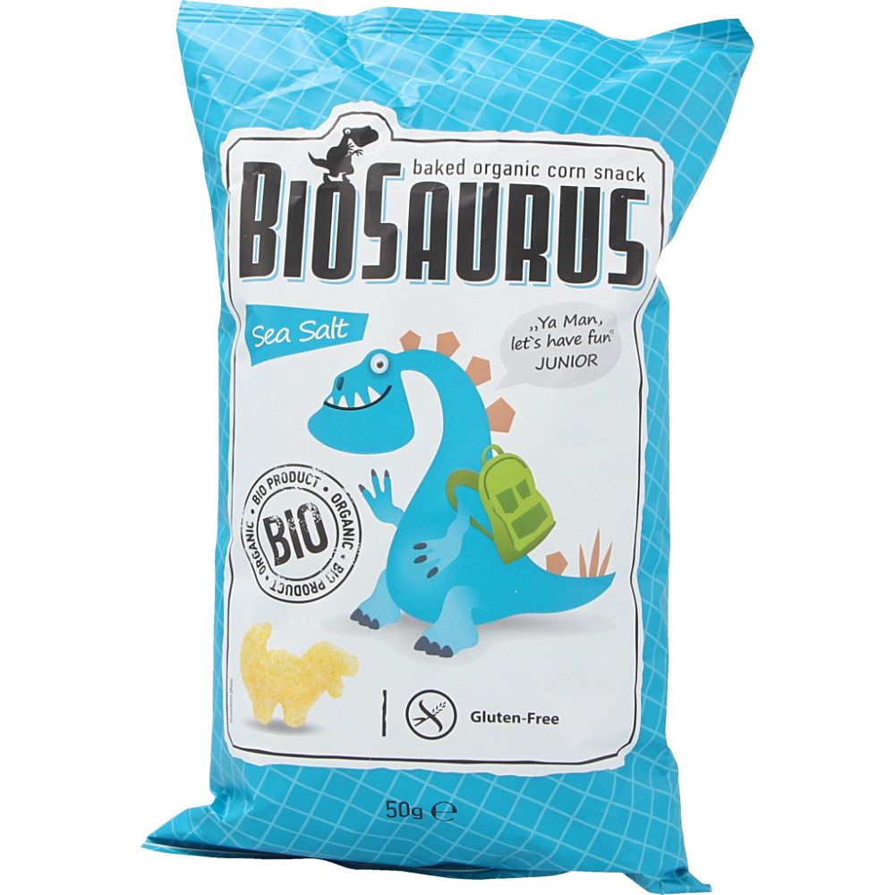  - Biosaurus Baked Organic Corn Snack Salt 50 g (1)