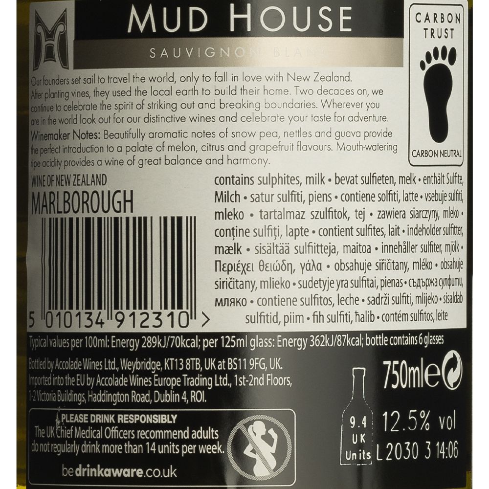  - Mud House Sauvignon Blanc White Wine 75cl (2)