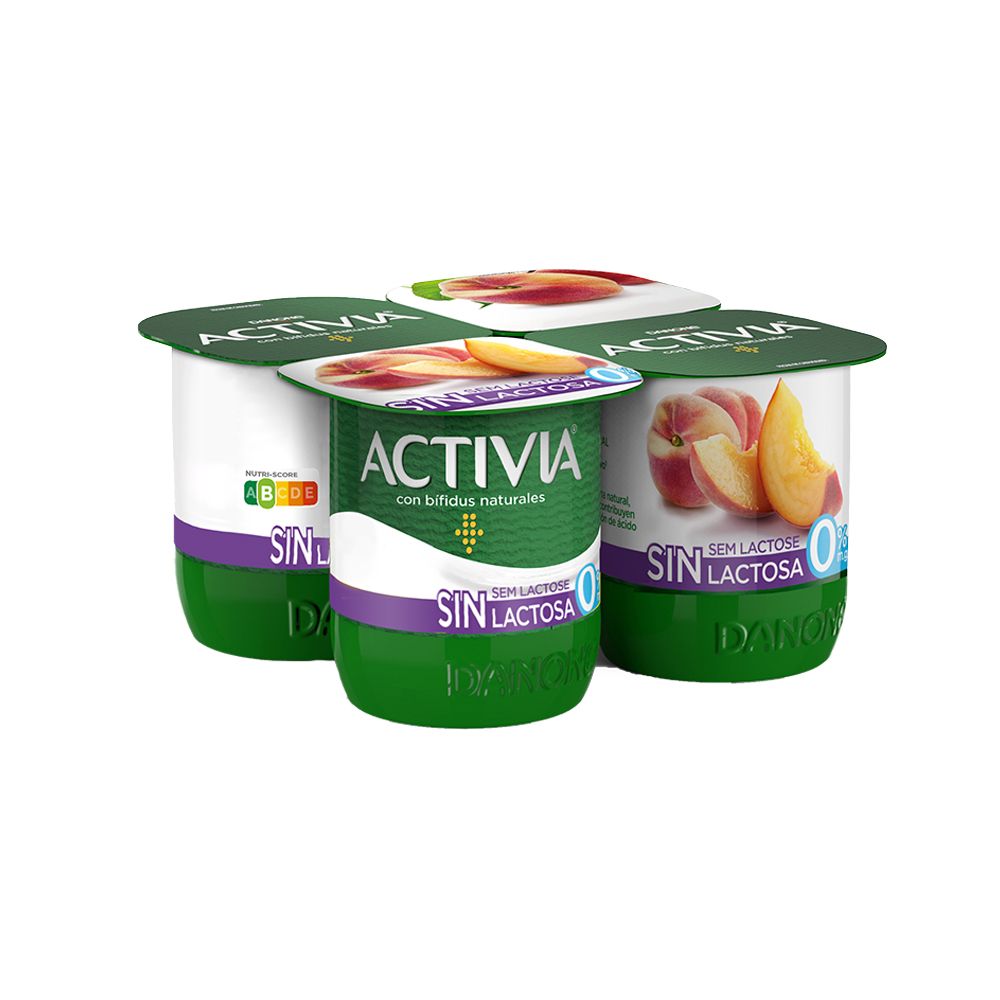  - Activia 0% Fat Lactose Free Peach Yoghurt 4x120g (1)