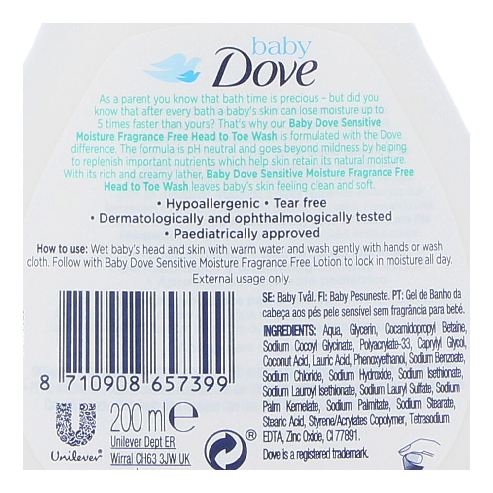  - Dove Baby Body & Hair Bath Gel Sensitive Skin 200 ml (2)