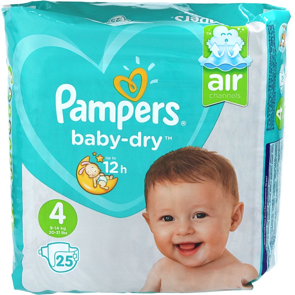  - Pampers Nappies Size 4 9-14 Kg 25 pc