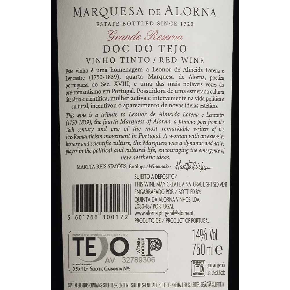  - Vinho Quinta Da Alorna Marquesa Grande Reserva Tinto 13 75cl (2)
