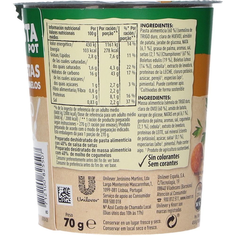  - Knorr Pasta Pot Mushrooms 70 g (2)