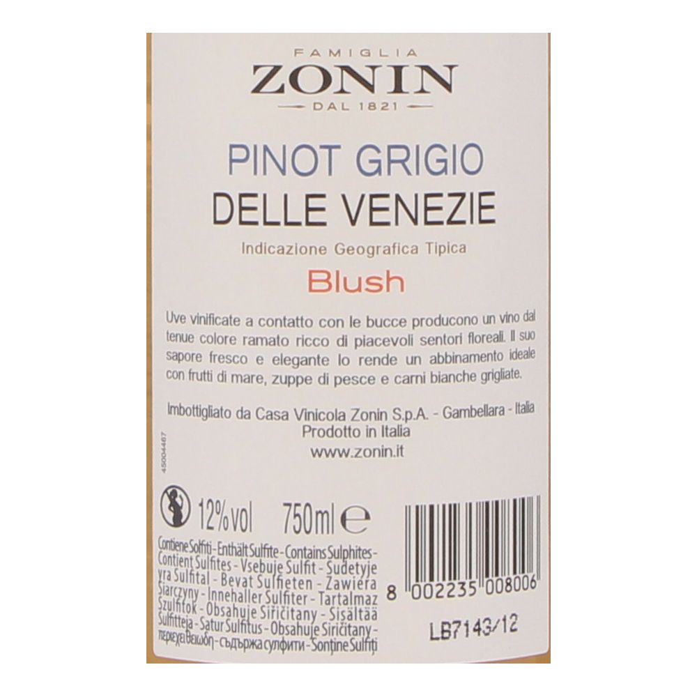  - Vinho Rosé Zonin Pinot Grigio Blush 75cl (2)