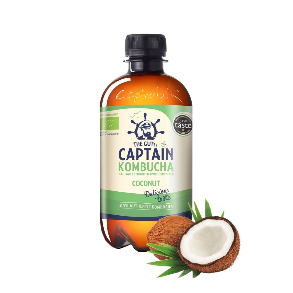  - Captain Kombucha Organic Coconut Flavoured Fermented Tea Drink 40cl (1)