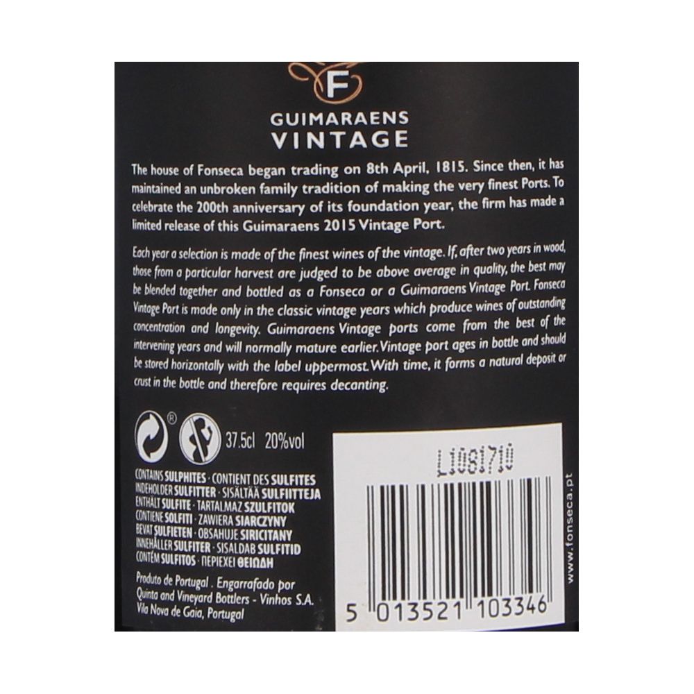  - Vinho do Porto Fonseca Guimarães Vintage 2015 37,5cl (2)