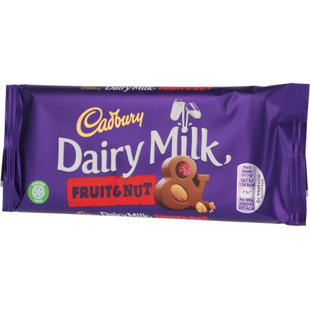  - Cadbury Dairy Milk Fruit & Nut Chocolate 110g (1)