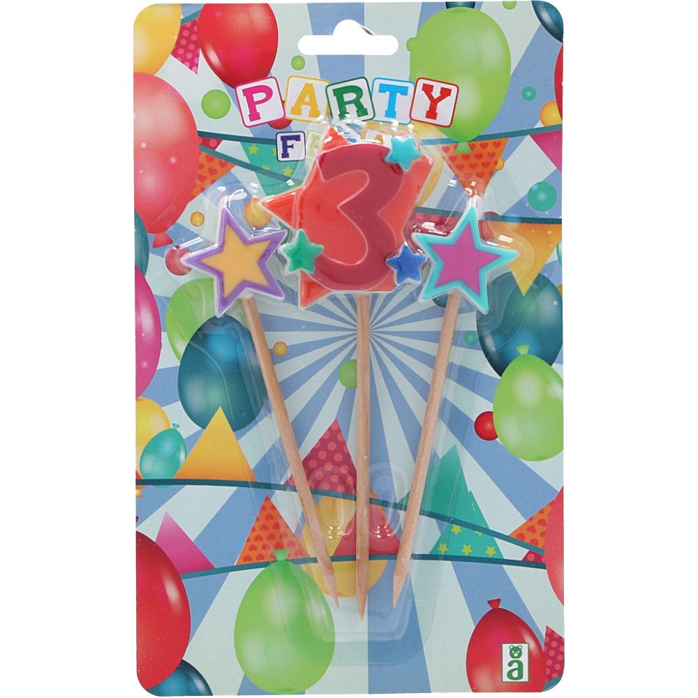  - Party Freak Birthday Candle Number 3 Star (1)