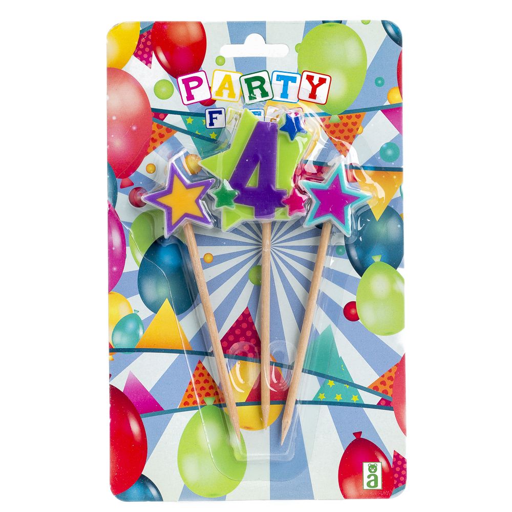  - Vela Aniversário Número 4 Estrela Party Freak (1)