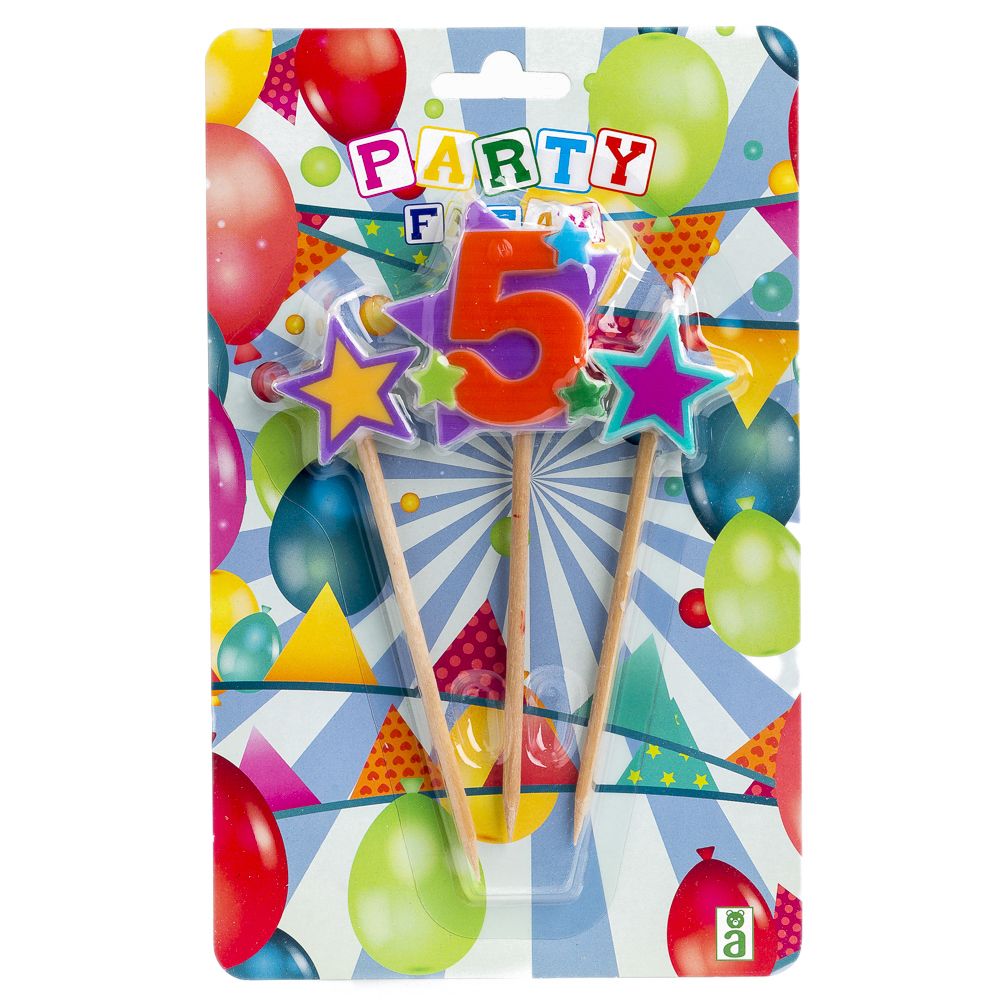  - Vela Aniversário Número 5 Estrela Party Freak (1)