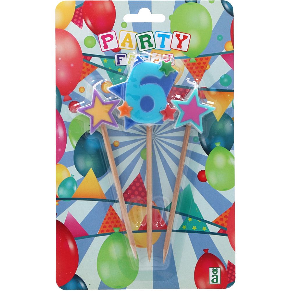  - Party Freak Birthday Candle Number 6 Star (1)