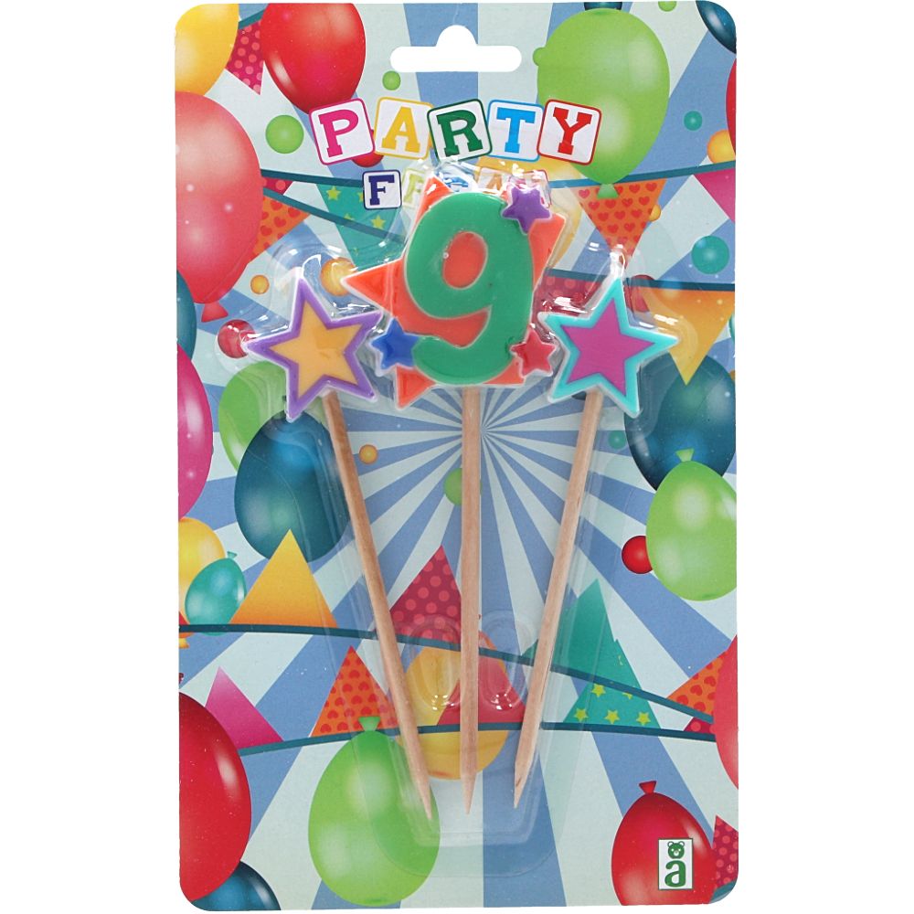  - Vela Aniversário Número 9 Estrela Party Freak (1)