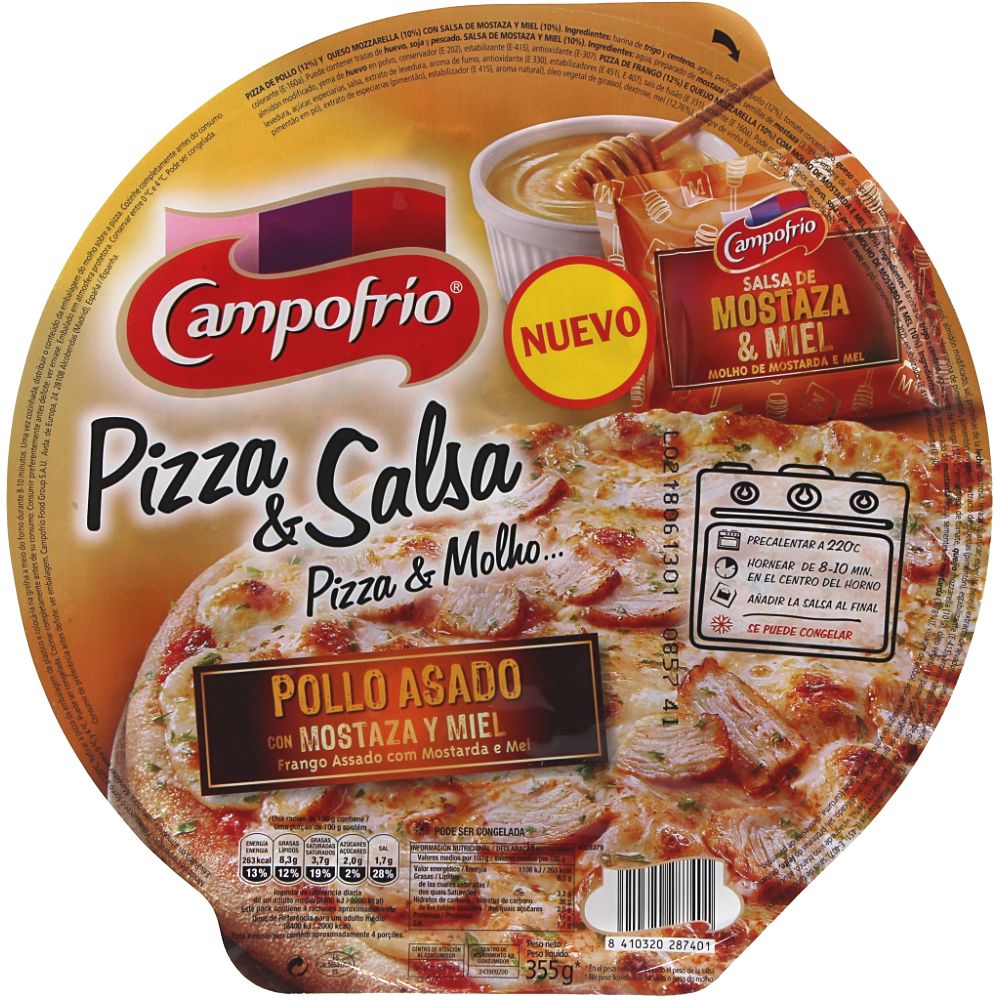  - Campofrio Chicken Mustard & Honey Pizza 355g