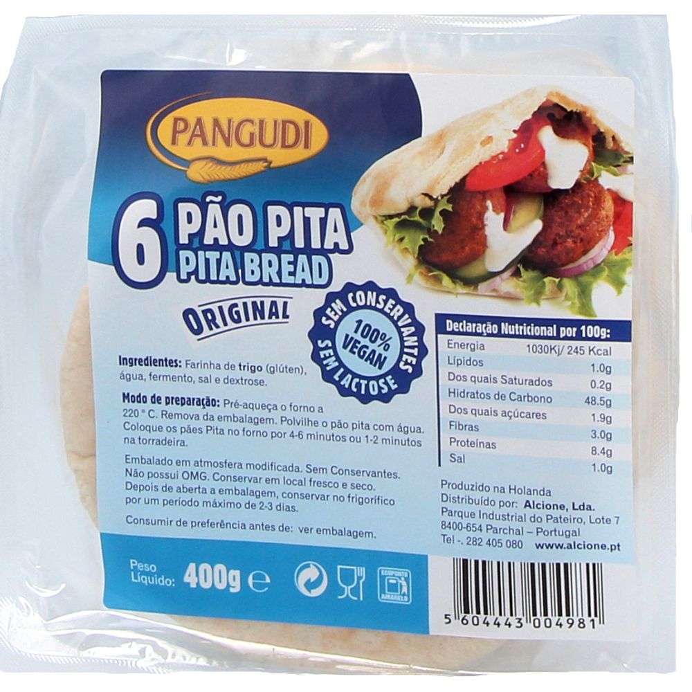 - Pão Pita Vegan Sem Lactose Pangudi 400g (1)