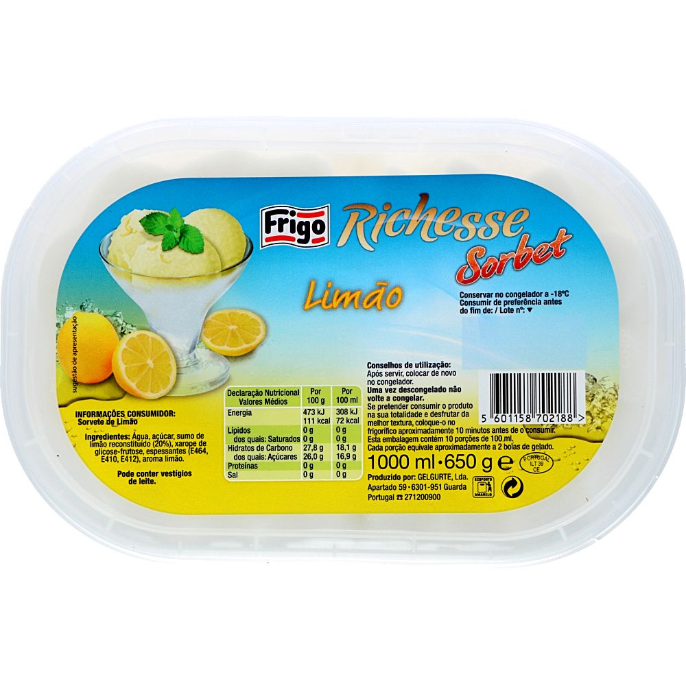  - Frigo Richesse Lemon Sorbet 1L (1)