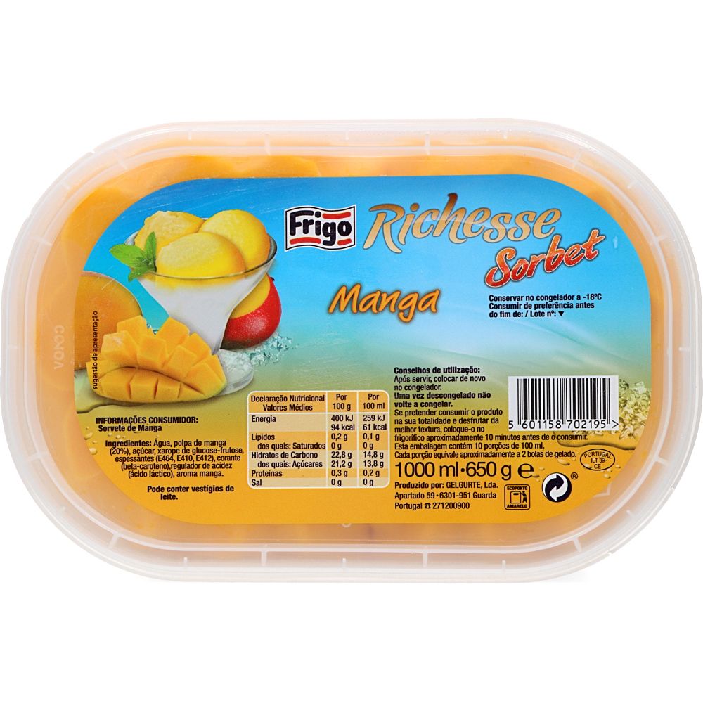  - Frigo Richesse Mango Sorbet 1L (1)
