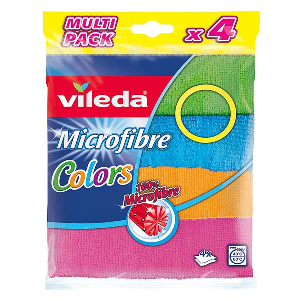  - Vileda Microfibre Cloths Colors 4 pc