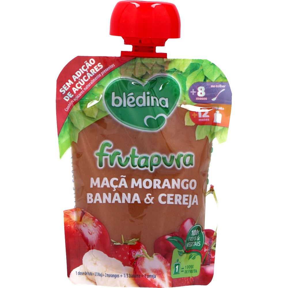  - Blédina Fruit Purree Apple, Strawberry, Banana, Cherry 90 g