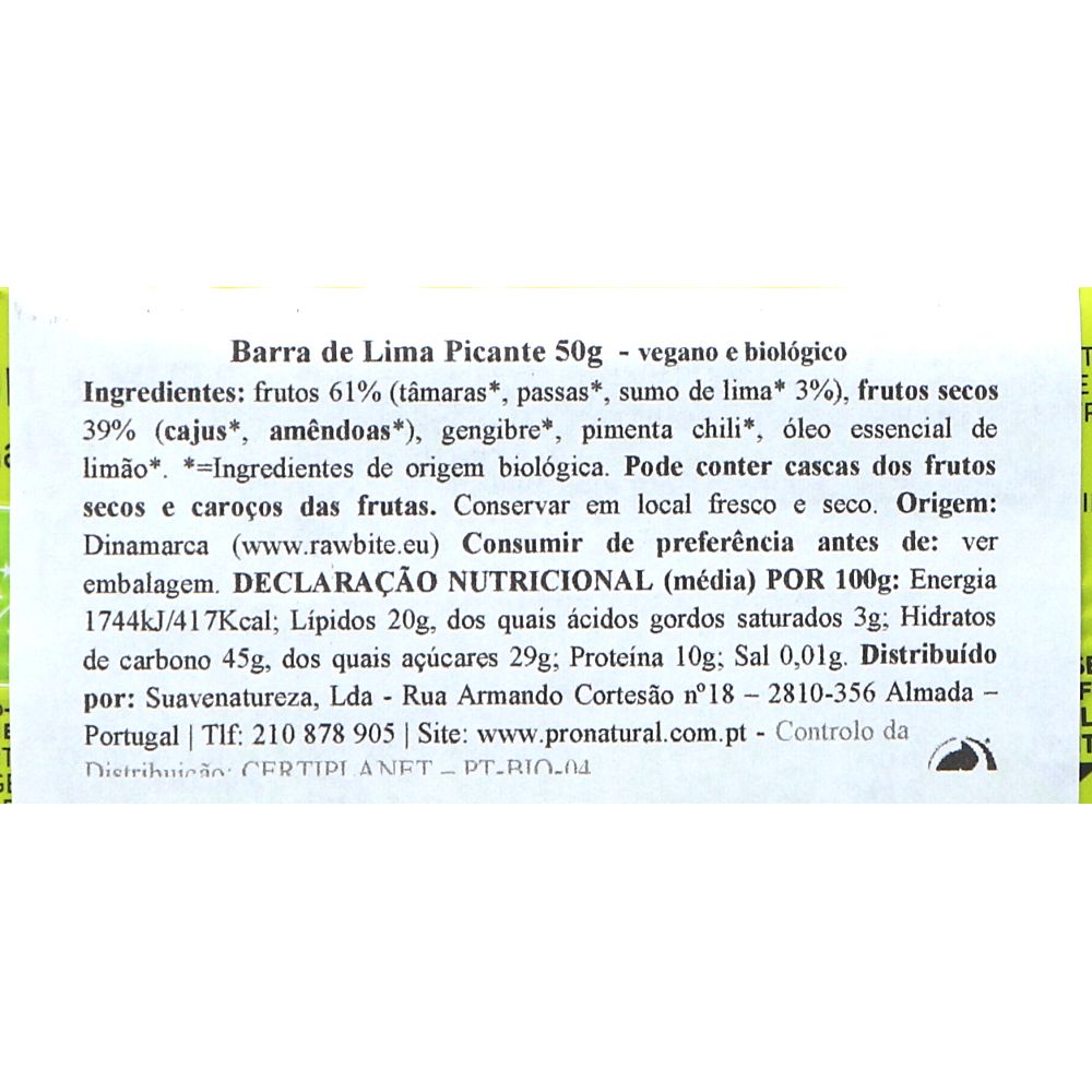  - Barra Raw Bite Lima Picante 50 g (2)