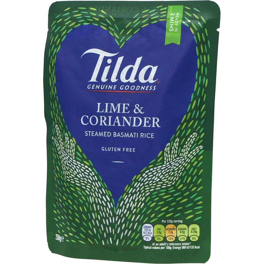  - Tilda Steamed Lime & Coriander Basmati Rice 250g (1)