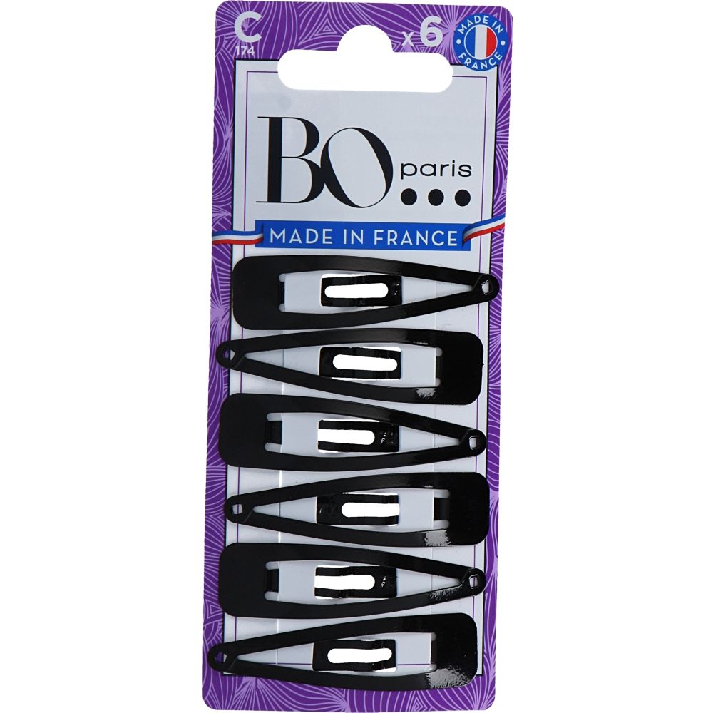  - Bo Paris Black Clic Clac Hair Clips 6 pc (1)