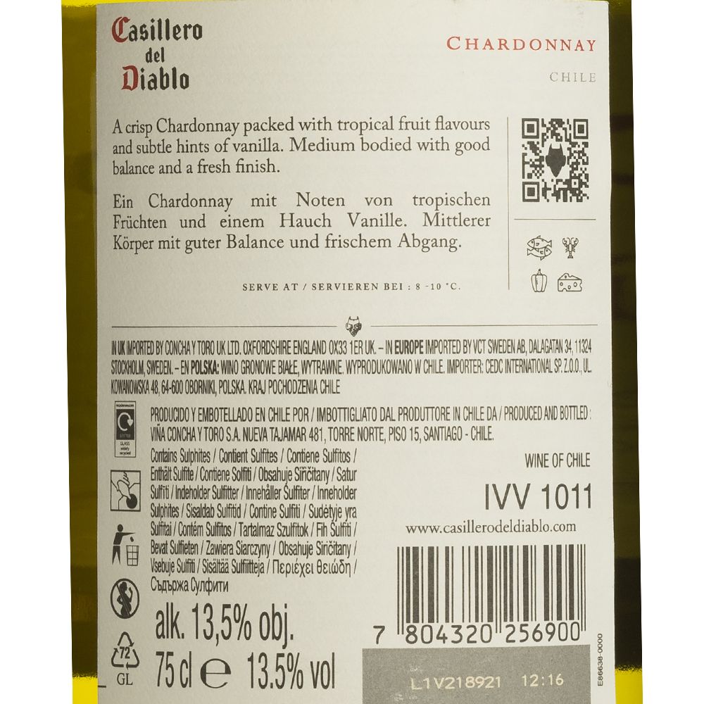  - Vinho Branco Chardonnay Casillero Diablo 75cl (2)