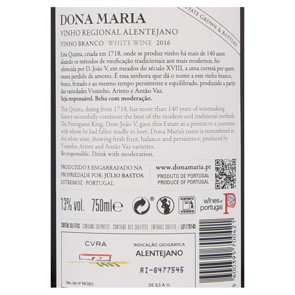  - Dona Maria White Wine 75cl (2)