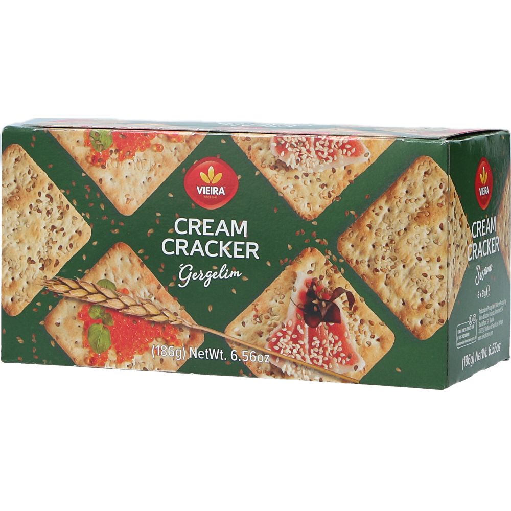  - Vieira Cream Crackers w/ Sesame Seeds 186 g (1)