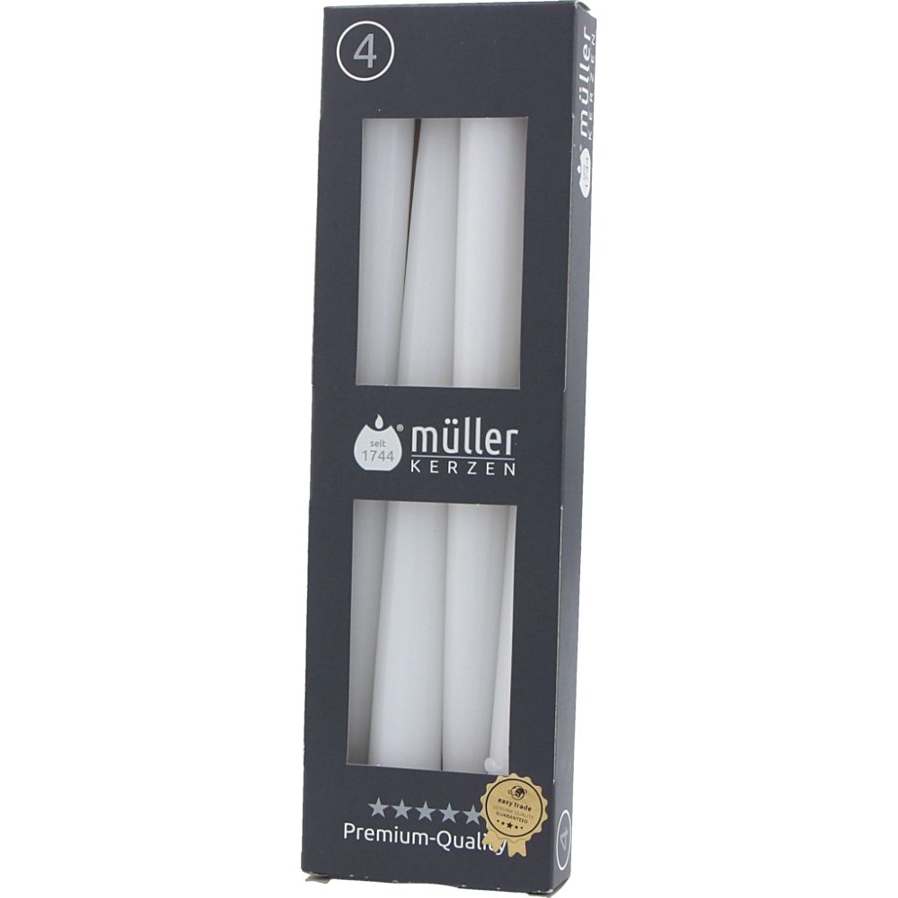  - Müller Kerzen Candles for Candle Holder White 4pc (1)