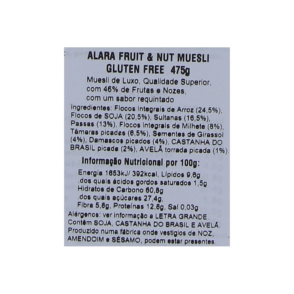  - Alara Gluten Free Muesli Fruits & Nuts 475g (2)