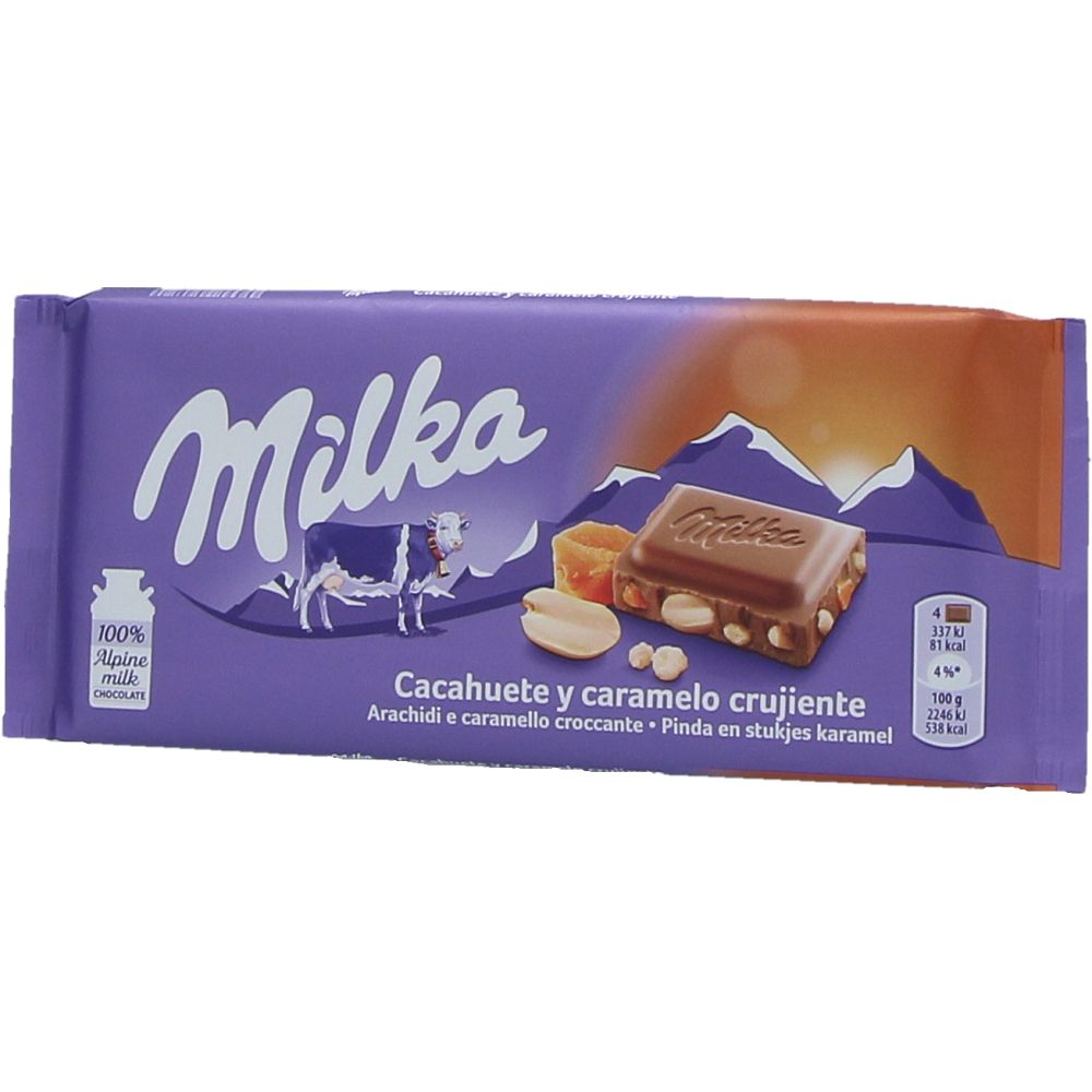  - Chocolate Milka Amendoim & Caramelo Tablete 90g (1)