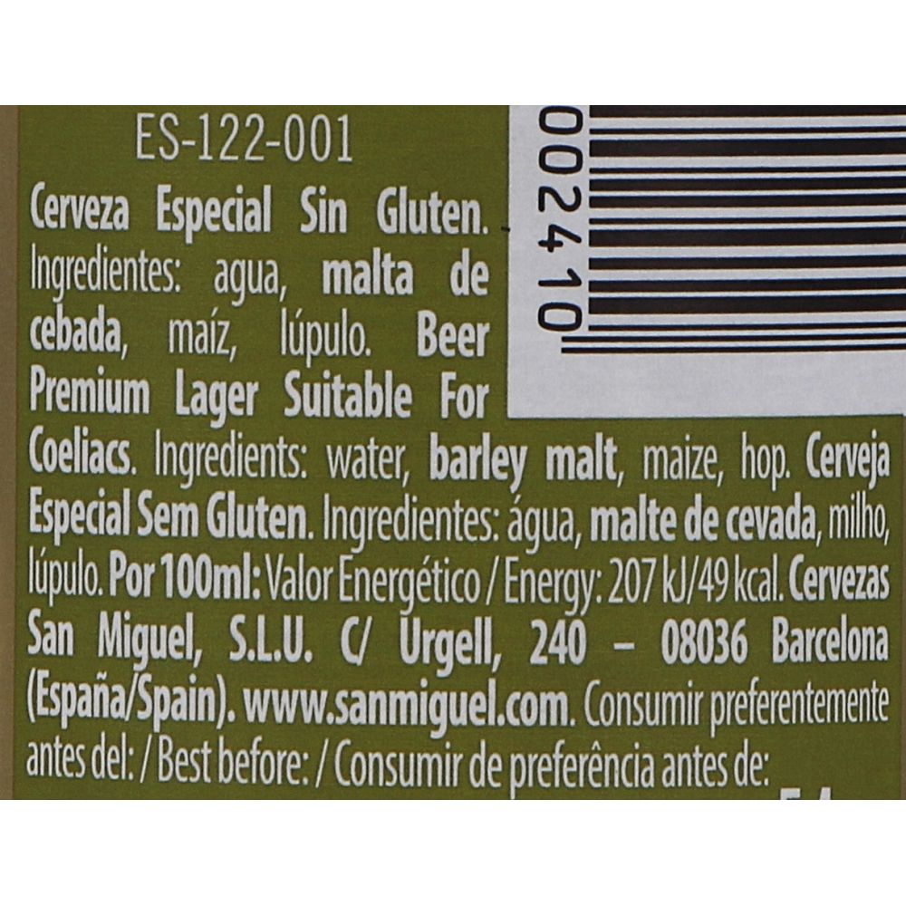  - San Miguel Gluten Free Pale Lager 33 cl (4)