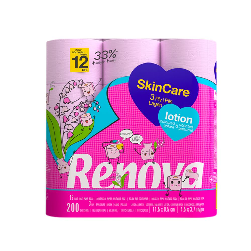 - Renova Skin Care Lotion Pink Toilet Paper 12 pc (1)