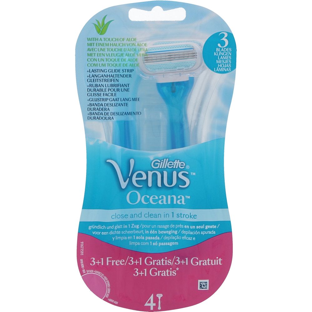  - Gillette Venus Oceana Disposable Razors 3 pc + 1 Free (1)