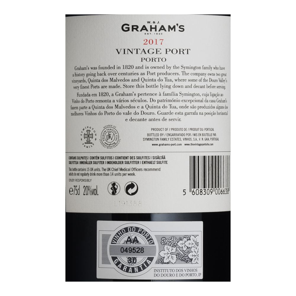  - Graham`s Vintage Port Wine 2017 75cl (2)