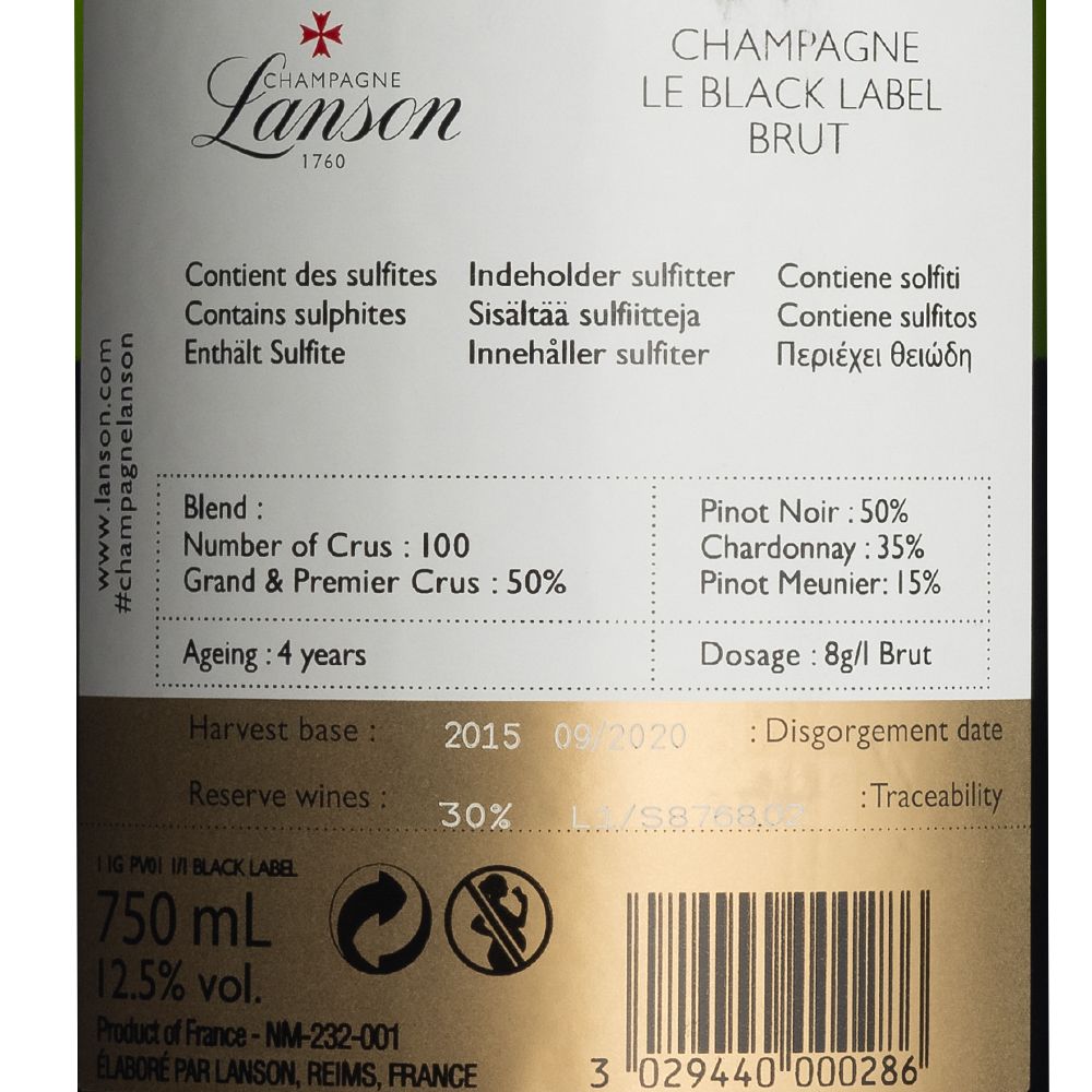  - Lanson Black Label Brut Champagne 75cl (2)