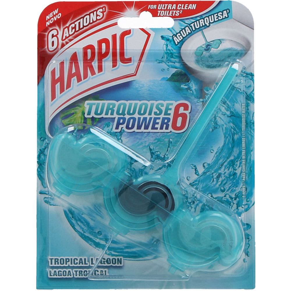  - Harpic Toilet Rim Block Turquoise Power 6 39g (1)