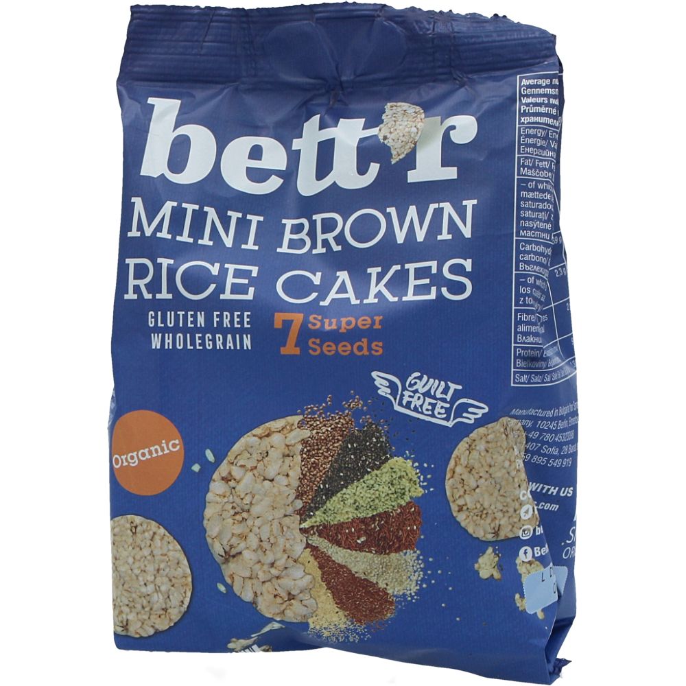  - Bett`r Organic Mini Brown Rice Cakes 7 Super Seeds 50 g (1)