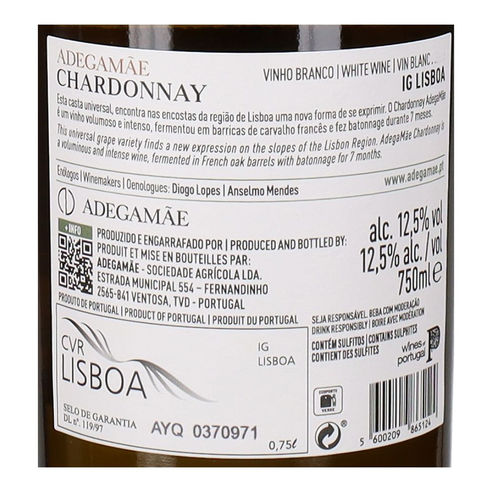  - Vinho Branco Adega Mãe Chardonnay 75cl (2)