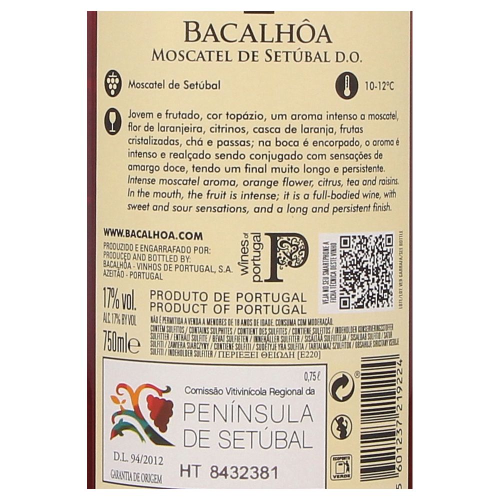  - Bacalhôa Setúbal Moscatel Wine `14 75cl (2)